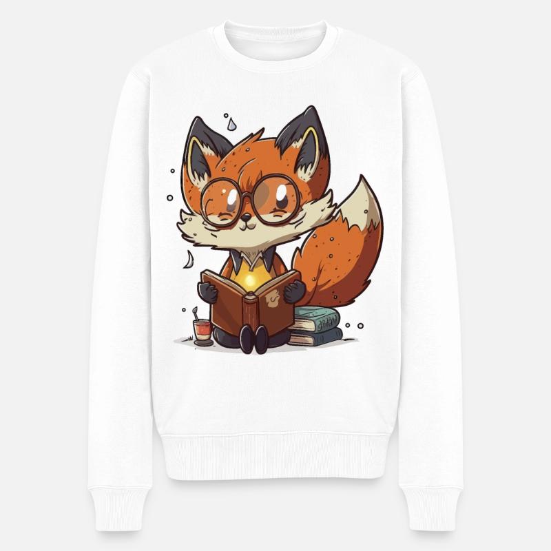 Livre Fox - Pull Premium bio Homme - blanc