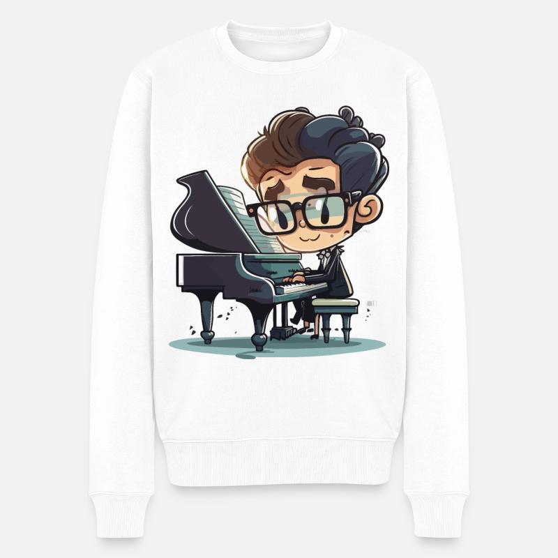 Klassischer Virtuose - Männer Premium Bio Pullover - Weiß