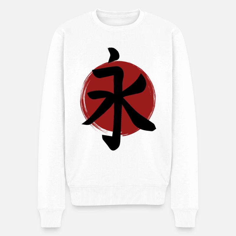 Ewigkeits-Kanji - Männer Premium Bio Pullover - Weiß