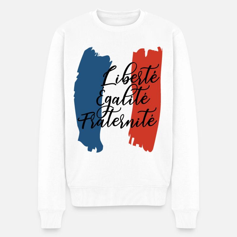 Liberté Égalité Fraternité - Männer Premium Bio Pullover - Weiß