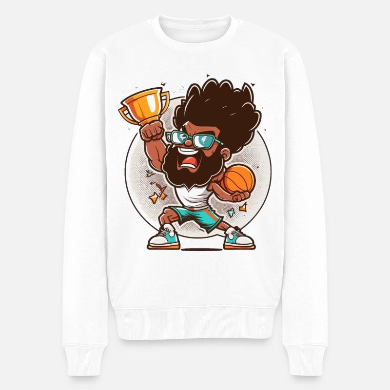 Slam Dunk König - Männer Premium Bio Pullover - Weiß
