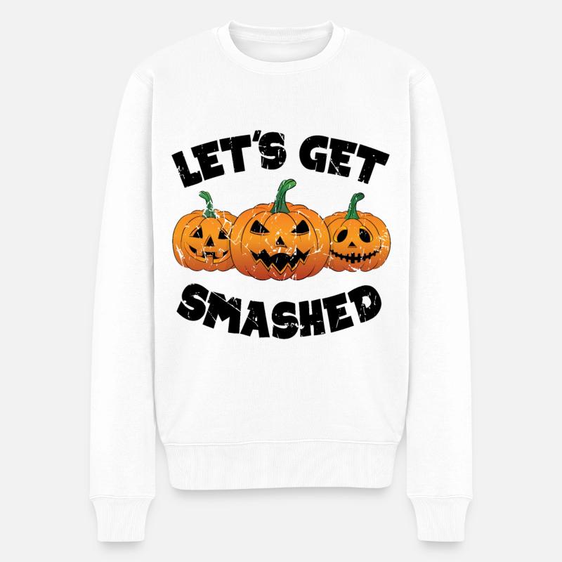 Lass uns Smashed Pumpkin bekommen - Männer Premium Bio Pullover - Weiß
