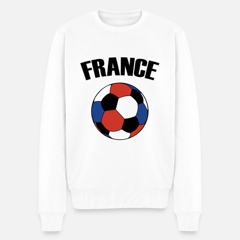 Frankreich Fußball Fan - Männer Premium Bio Pullover - Weiß