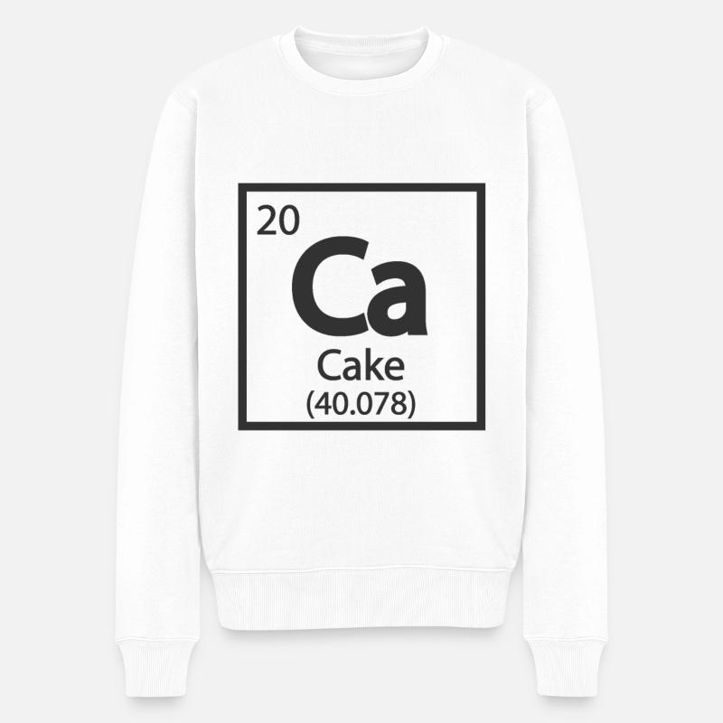 Cake Element Periodensystem - Männer Premium Bio Pullover - Weiß