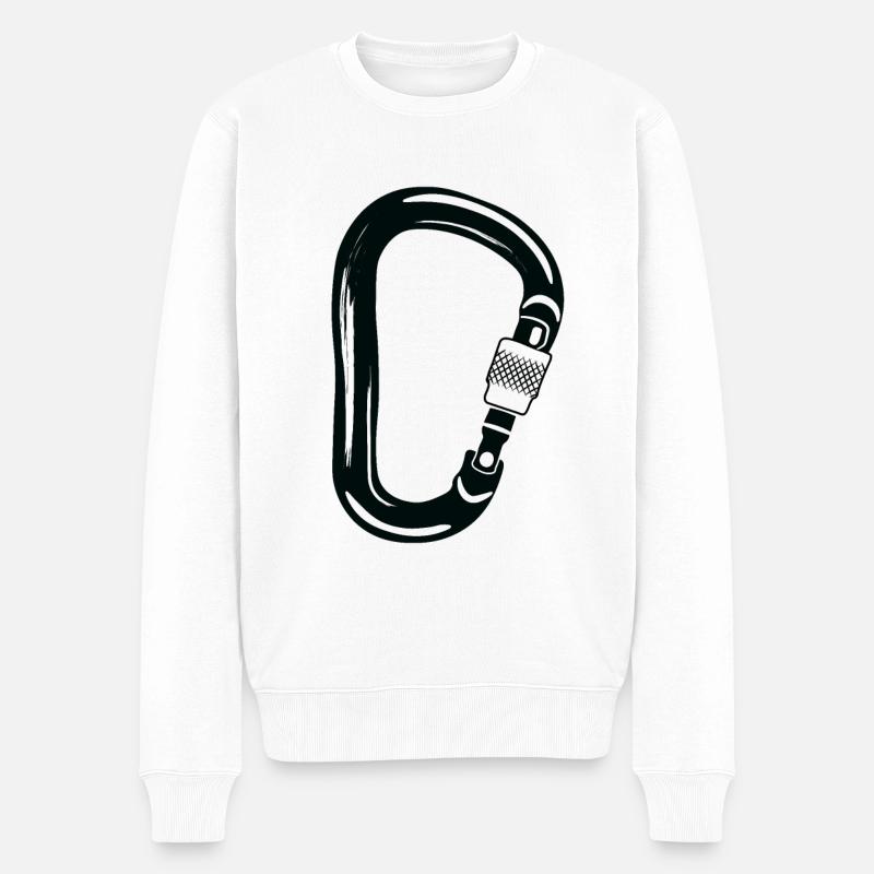 Karabinerhaken - Männer Premium Bio Pullover - Weiß