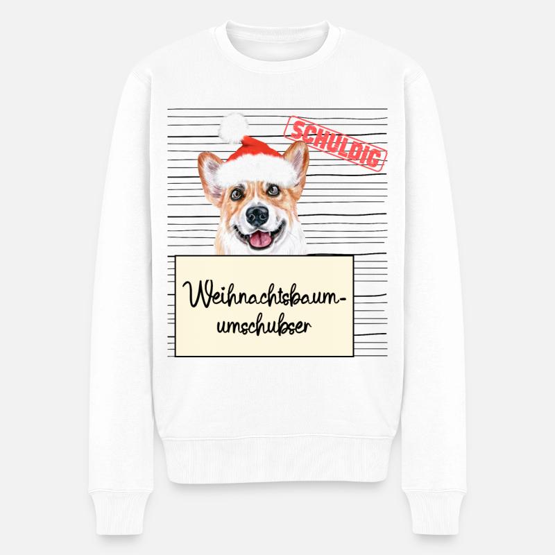 Weihnachtsbaum Umschubser Känguru - Männer Premium Bio Pullover - Weiß