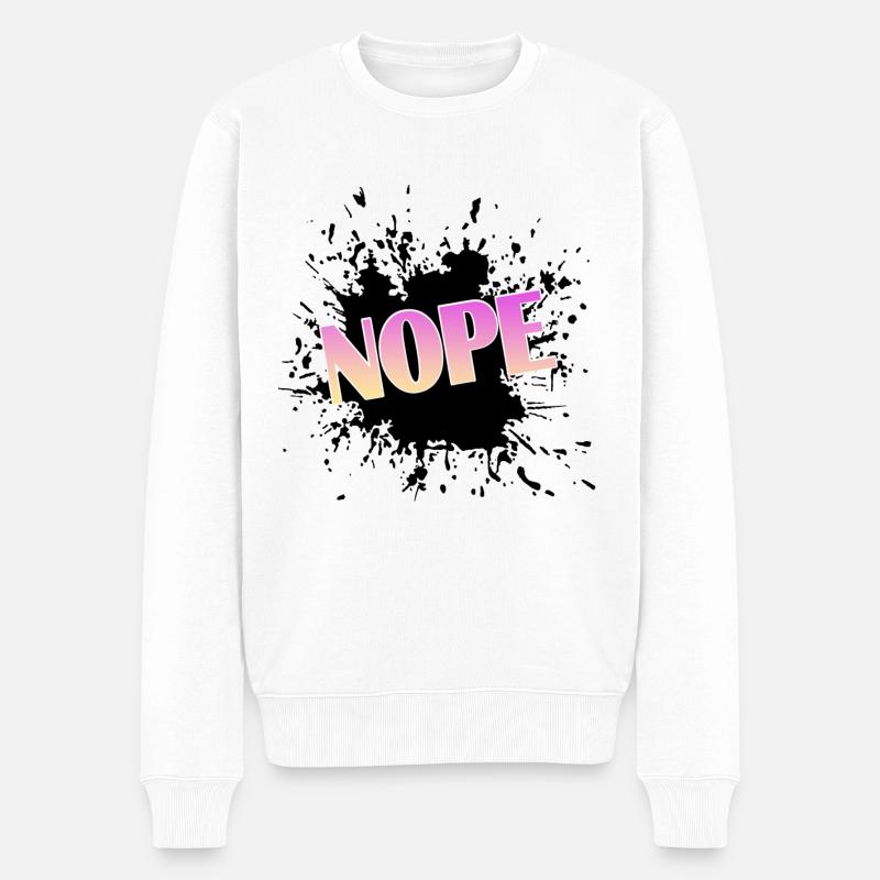 Nope - Männer Premium Bio Pullover - Weiß