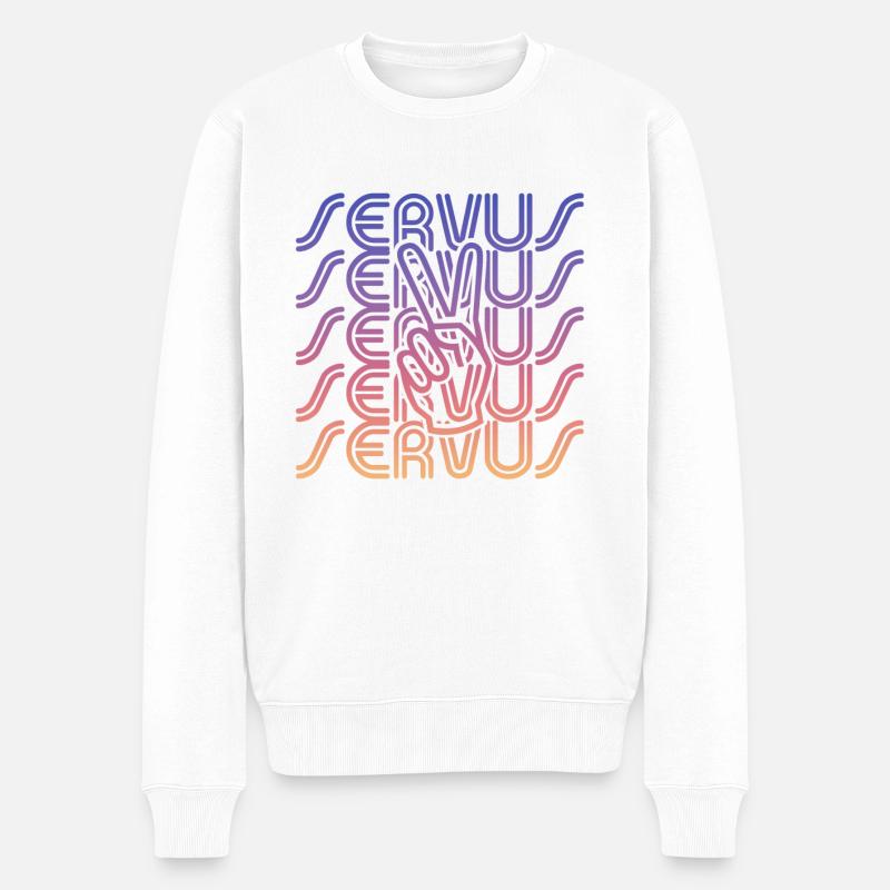 servus peace - Männer Premium Bio Pullover - Weiß