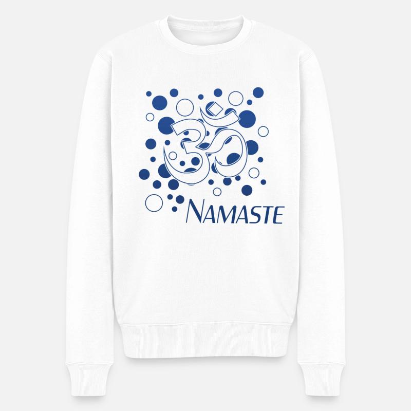 Yoga, Namaste - Männer Premium Bio Pullover - Weiß
