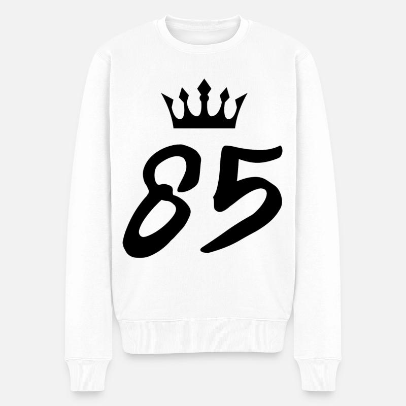 85 Couronne numérique - Pull Premium bio Homme - blanc
