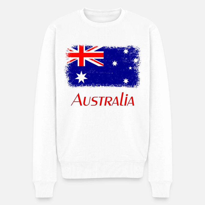 Australien Nationalflagge Australia - Männer Premium Bio Pullover - Weiß