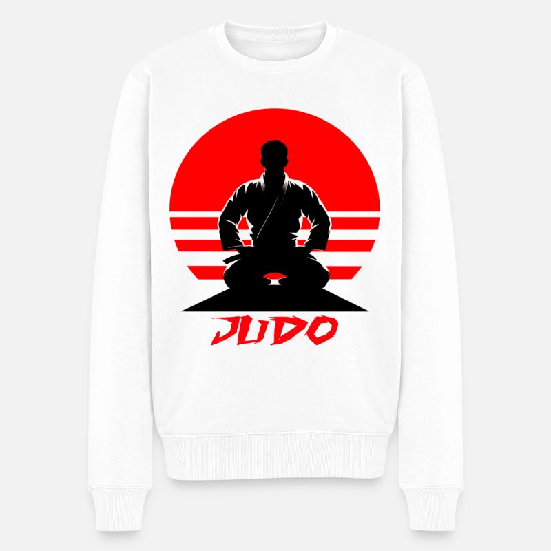 Judo - Männer Premium Bio Pullover - Weiß