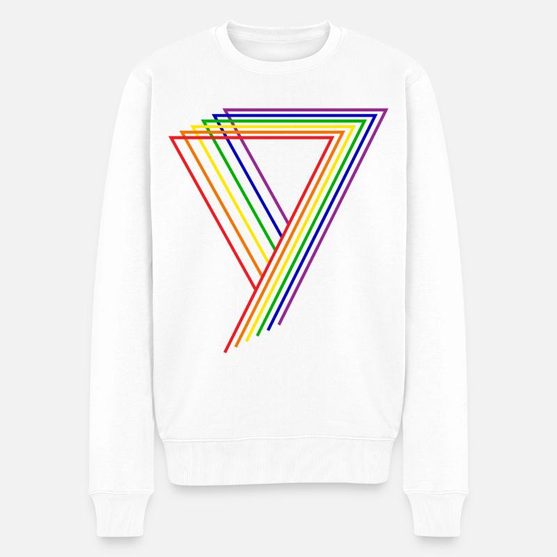 Triangle arc-en-ciel - Pull Premium bio Homme - blanc