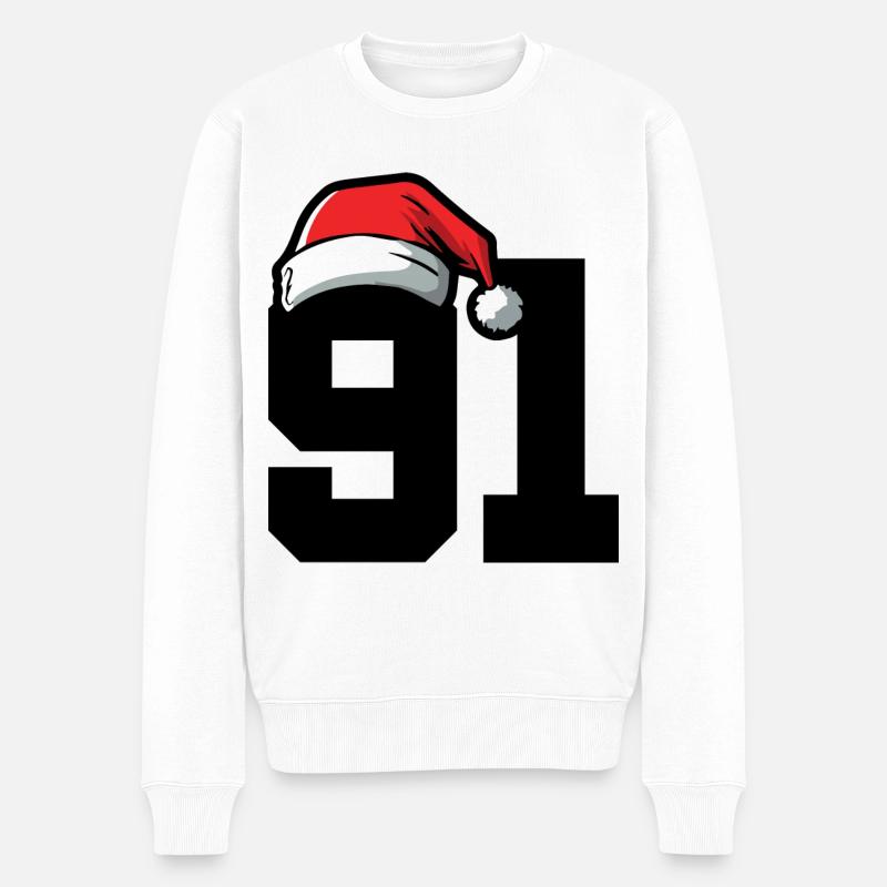 91 Numéro Noël - Pull Premium bio Homme - blanc