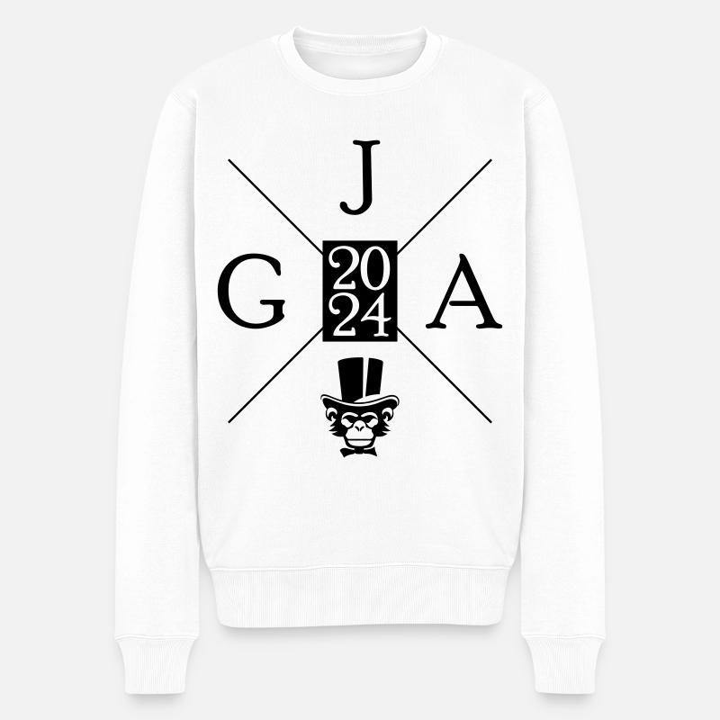 Jga 2024 Junggesellenabschied Affe - Männer Premium Bio Pullover - Weiß