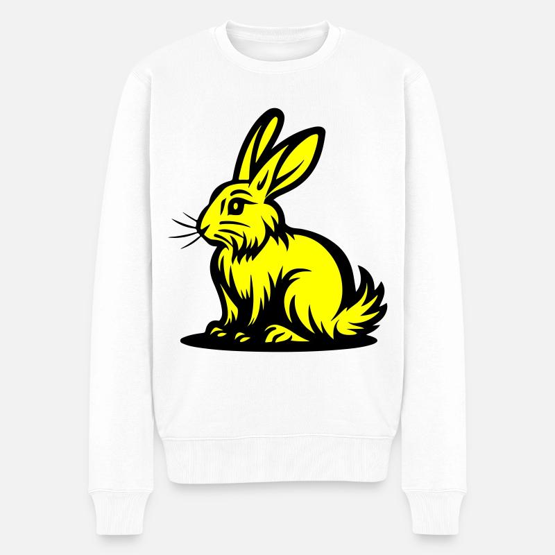 Hase Ostern - Männer Premium Bio Pullover - Weiß
