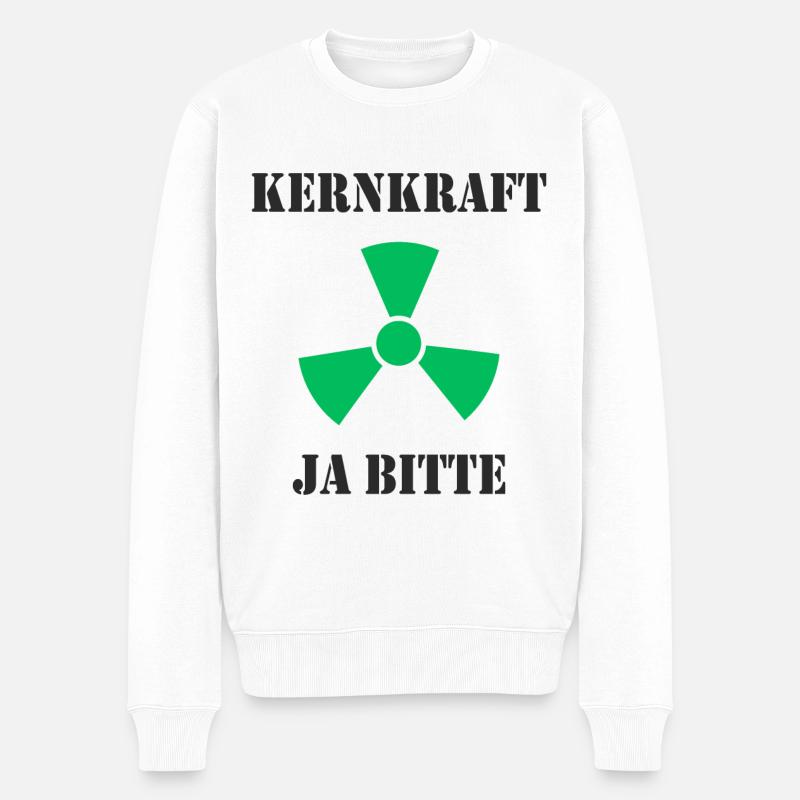 Kernkraft, Ja bitte - Männer Premium Bio Pullover - Weiß