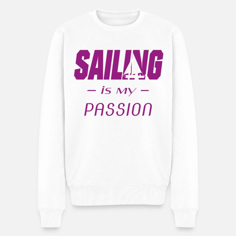 sailing - Männer Premium Bio Pullover - Weiß