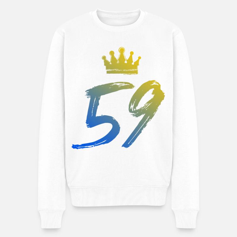 59 Zahl Krone - Männer Premium Bio Pullover - Weiß