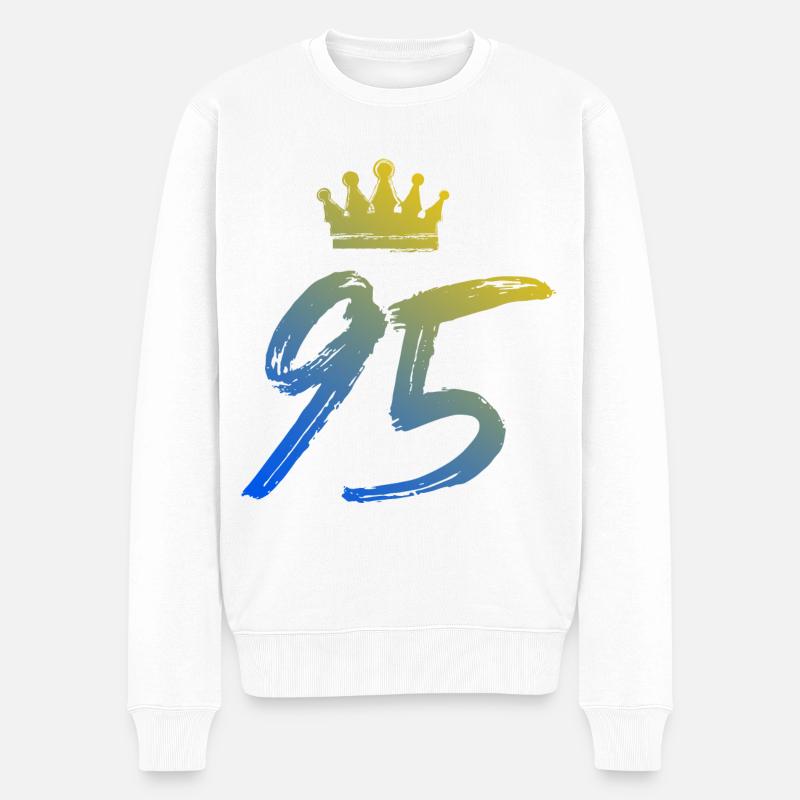 95 Couronne numérique - Pull Premium bio Homme - blanc