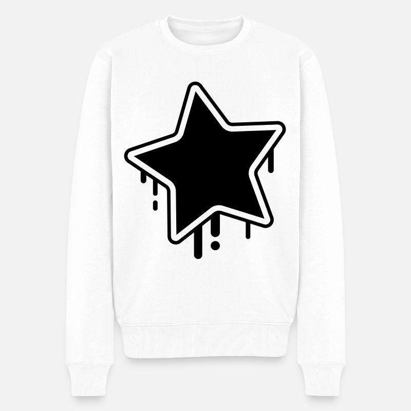 Stern Design - Männer Premium Bio Pullover - Weiß