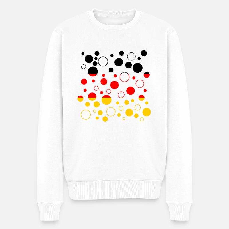 Deutschland Flagge - Männer Premium Bio Pullover - Weiß