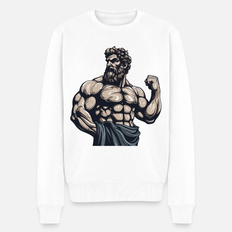 Bodybuilder Musculation Muscles - Pull Premium bio Homme - blanc