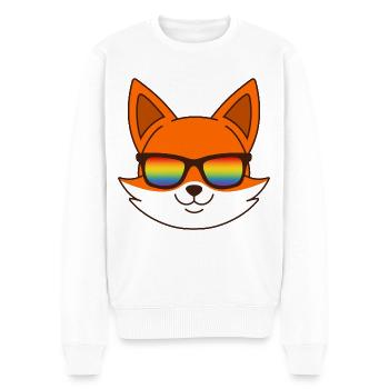 Fox with rainbow sunglasses - Men's Premium Organic Jumper - white - Front - Thijin (182cm)