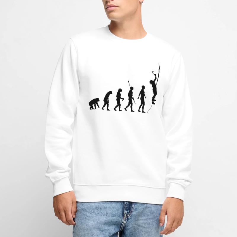 Evolution des Menschen, Eisklettern, Eiskletterer Männer Premium Bio Pullover