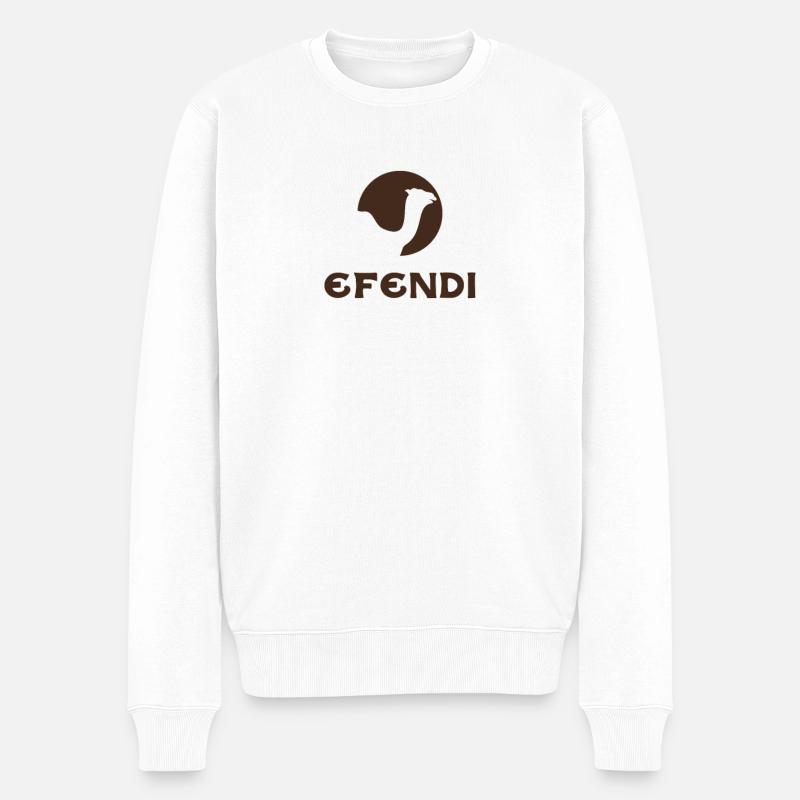 Efendi Kamel Camel Brand Marke - Männer Premium Bio Pullover - Weiß