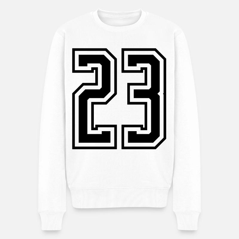 23 Zahl nummer - Männer Premium Bio Pullover - Weiß