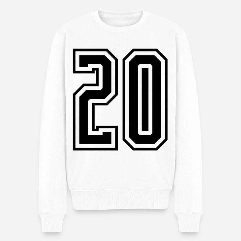 20 Numéro - Pull Premium bio Homme - blanc