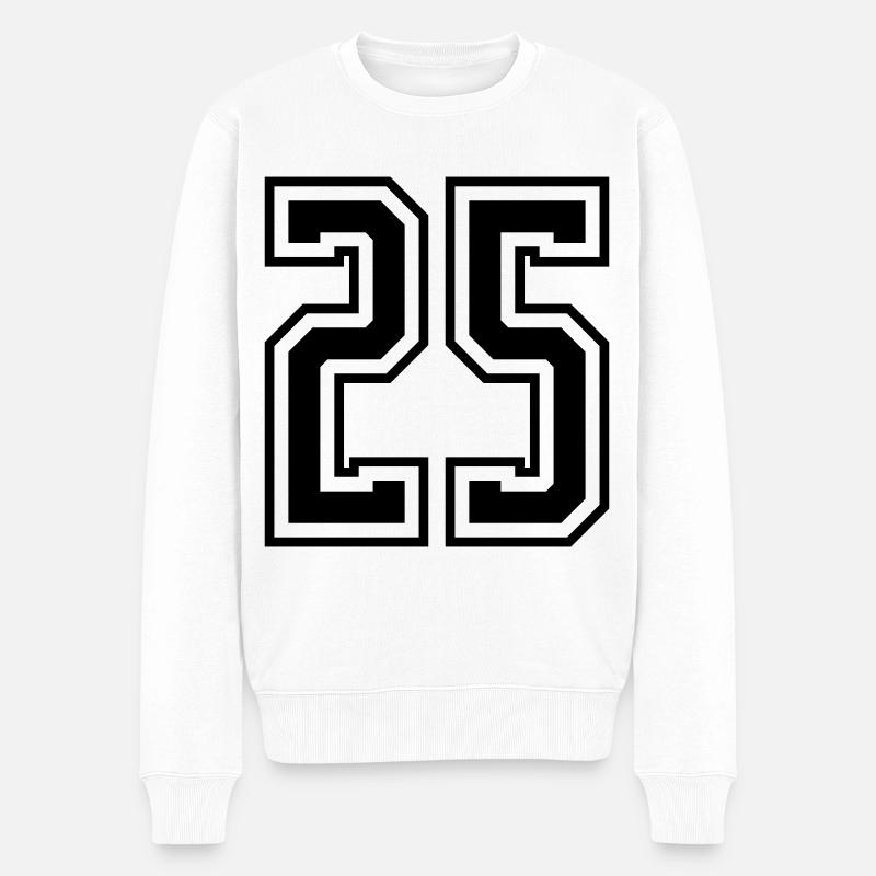 25 Zahl nummer - Männer Premium Bio Pullover - Weiß