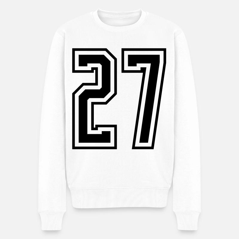 27 Zahl nummer - Männer Premium Bio Pullover - Weiß
