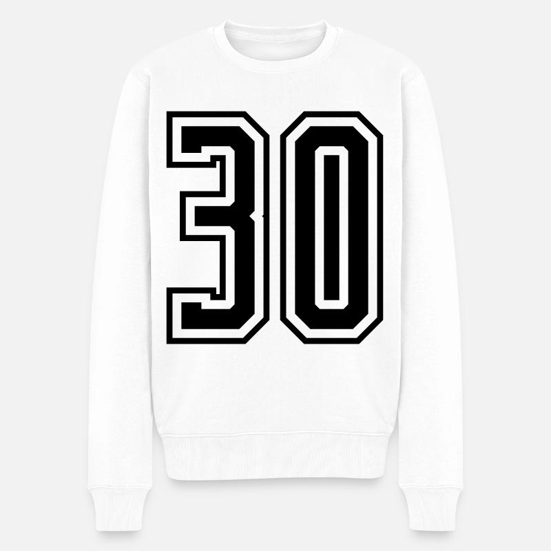 Numéro 30 - Pull Premium bio Homme - blanc