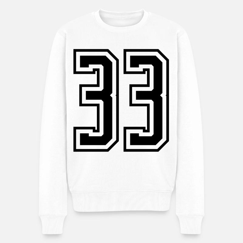 33 Numéro de numéro - Pull Premium bio Homme - blanc