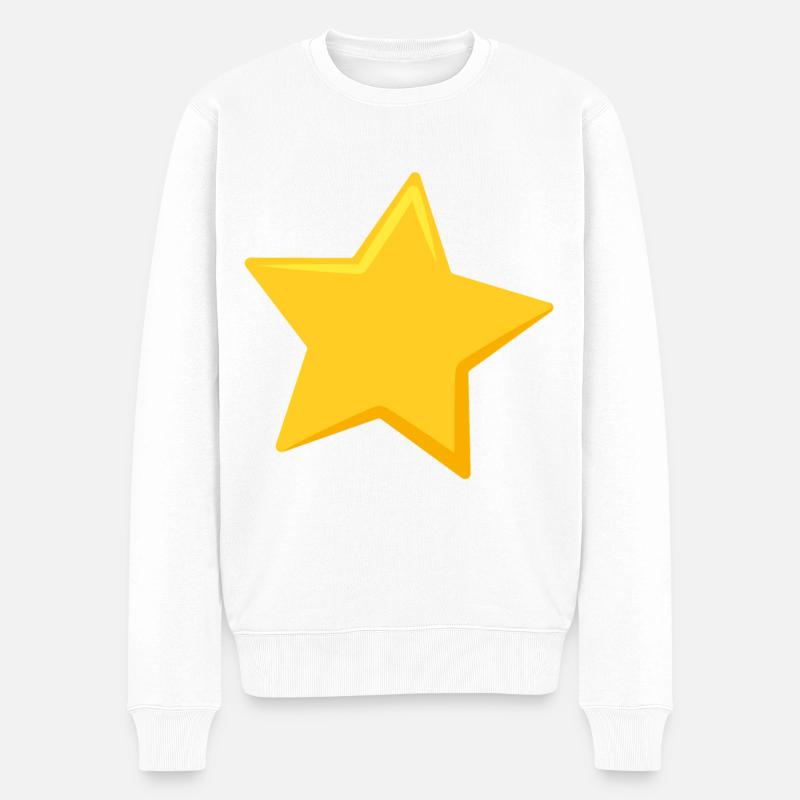 Stern - Männer Premium Bio Pullover - Weiß