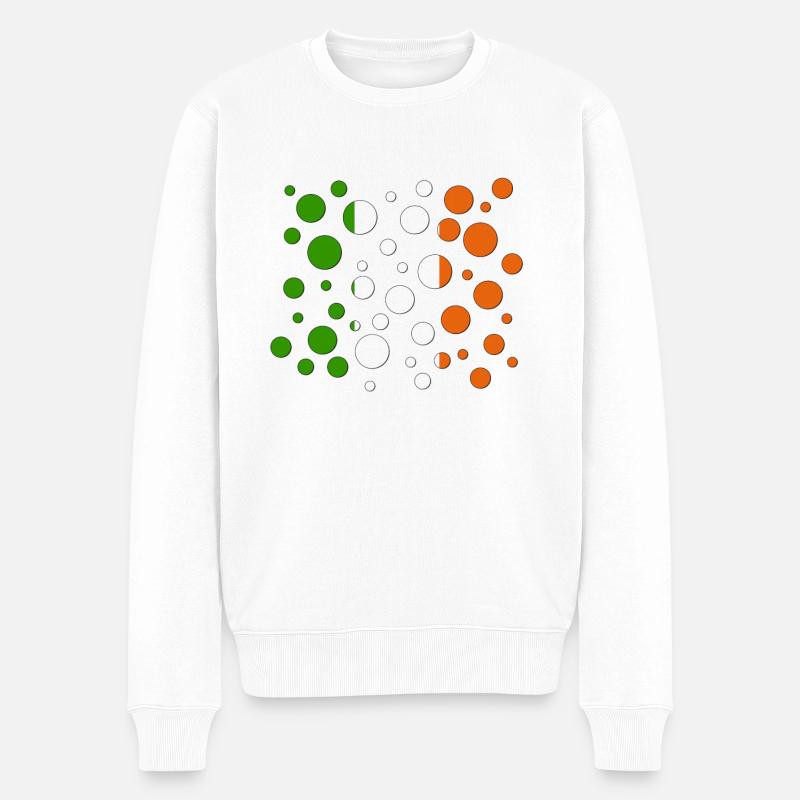 Ireland Bubbles - Männer Premium Bio Pullover - Weiß