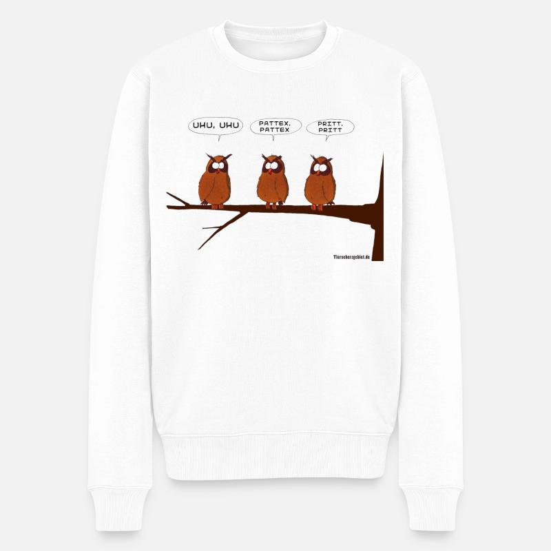 Uhus - Männer Premium Bio Pullover - Weiß