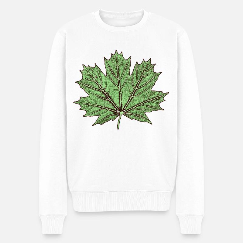 Maple leaf / érable feuille - Botanique - Pull Premium bio Homme - blanc