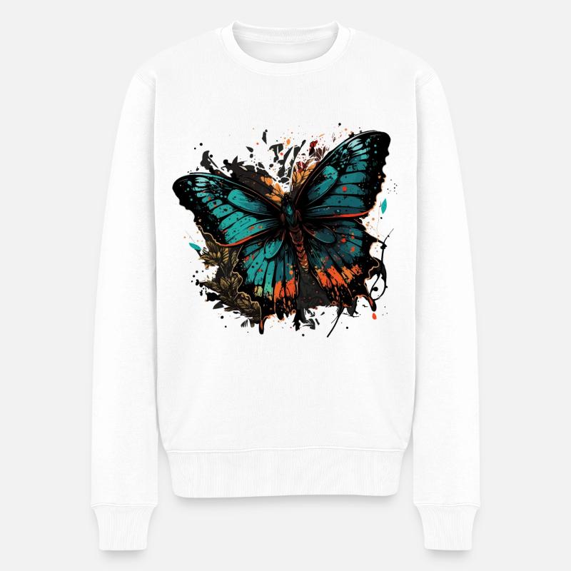 Transformation en papillon - Pull Premium bio Homme - blanc