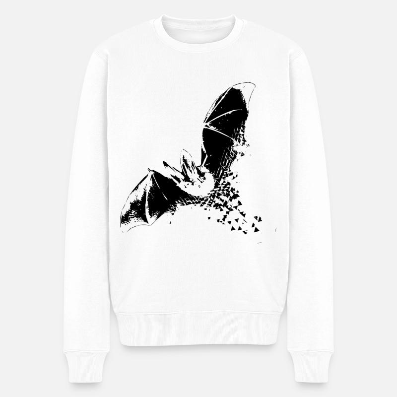 Fledermaus - Männer Premium Bio Pullover - Weiß