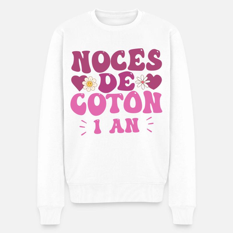 Noces de Coton - Pull Premium bio Homme - blanc