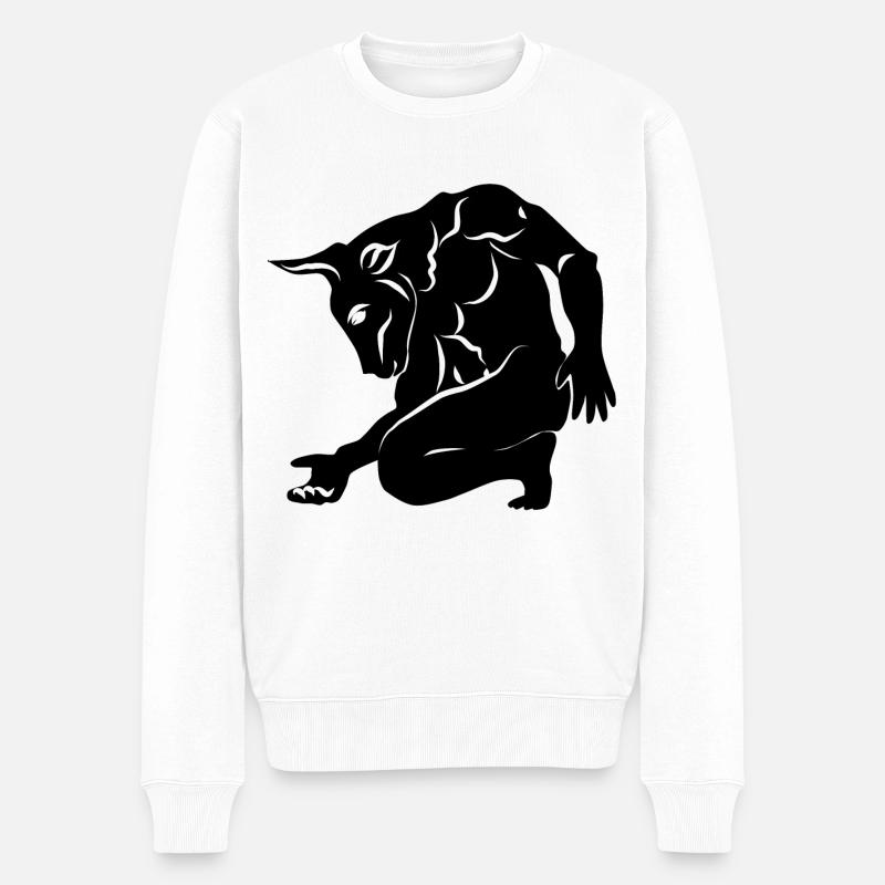 Minotaurus Griechische Mythologie - Männer Premium Bio Pullover - Weiß