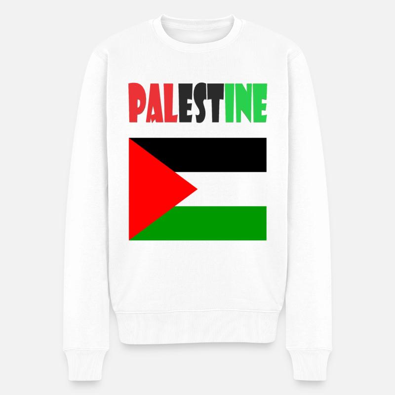 Palestine Design - Männer Premium Bio Pullover - Weiß