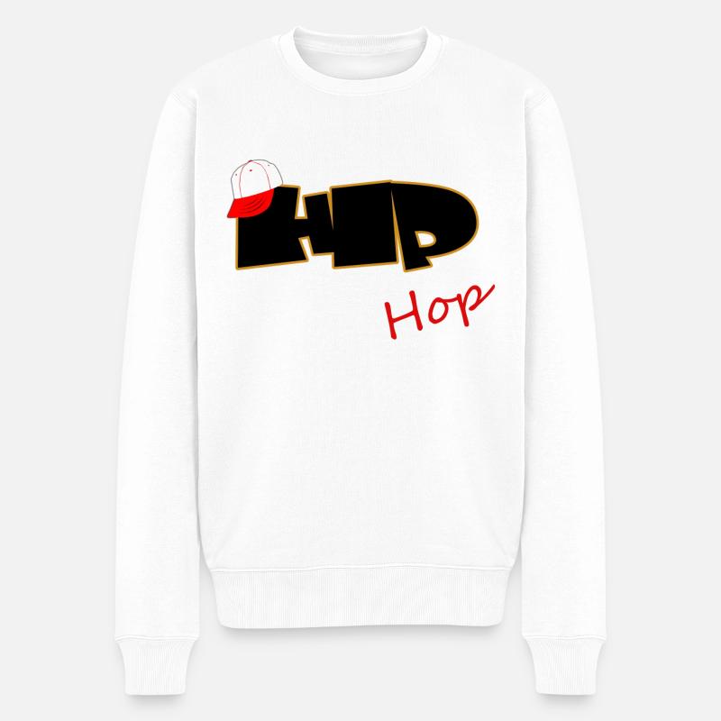 Hip Hop - Männer Premium Bio Pullover - Weiß