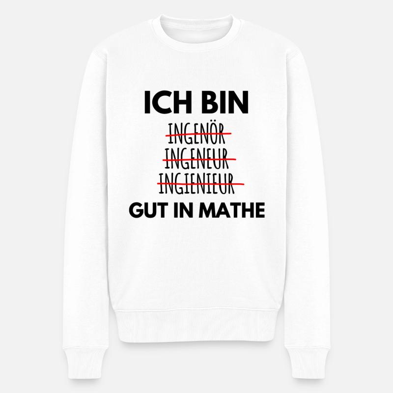 Ich bin Ingenieur Spruch - Männer Premium Bio Pullover - Weiß