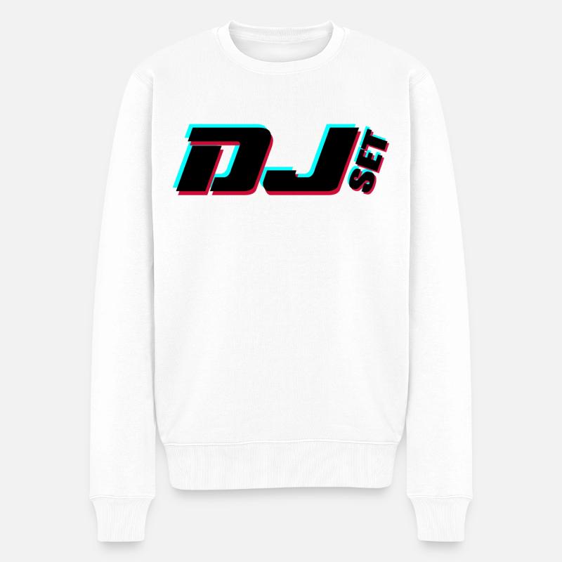 Dj - Männer Premium Bio Pullover - Weiß