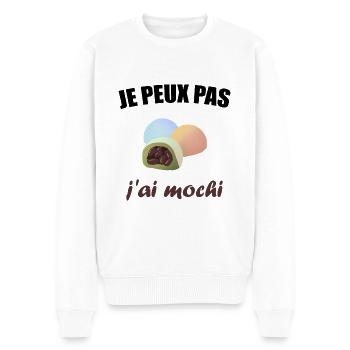Je peux pas j'ai mochi - Pull Premium bio Homme - blanc - Devant - Thijin (182cm)