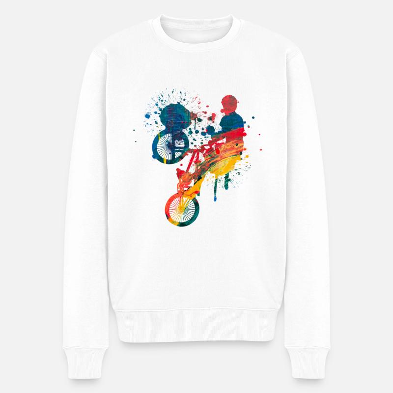 Bmx - Männer Premium Bio Pullover - Weiß